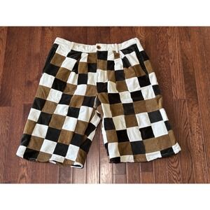 J. Press Handmade 1/1 Checkerboard Corduroy Shorts Medium Patchwork USA